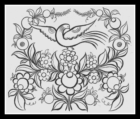 Городецкая роспись раскраски для детей шаблоны