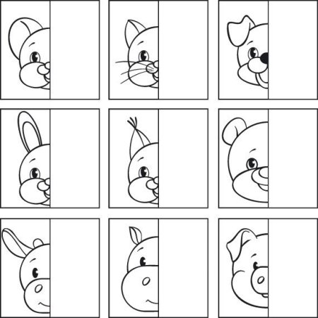 Задания для детей дорисуй вторую половину