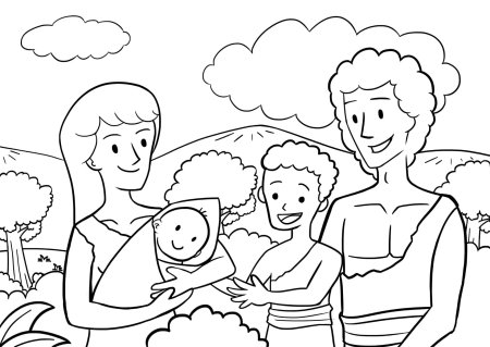 Раскраска семья