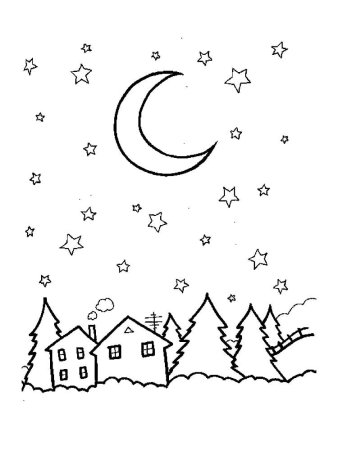 Раскраска ночь