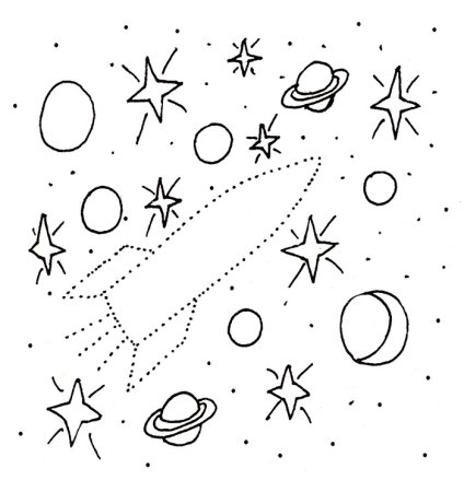 Космос по точкам для дошкольников