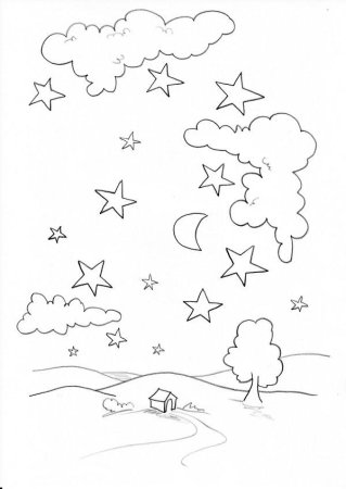 Звездное небо раскраска