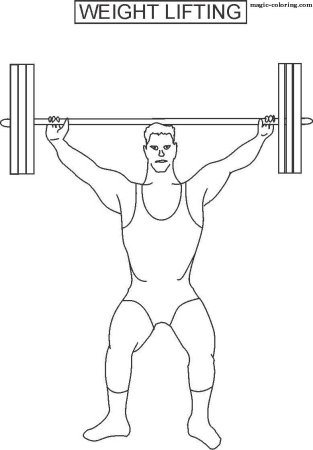 Штангист раскраска