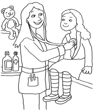 Раскраска профессия врач для детей