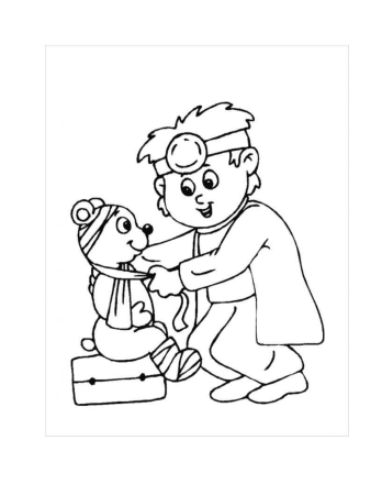 Раскраска профессия врач для детей