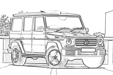 Раскраска Мерседес Гелендваген g63 AMG