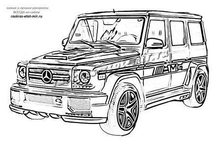 Раскраска Мерседес Гелендваген g63 AMG