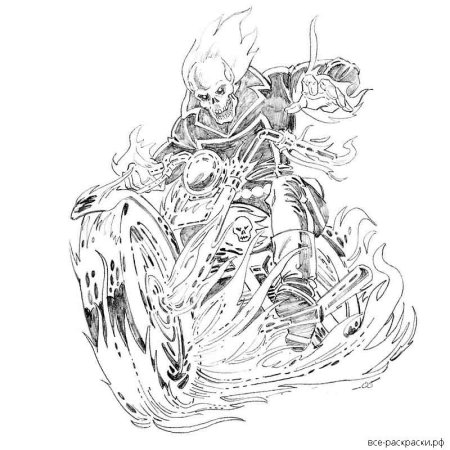 Призрачный гонщик раскраска