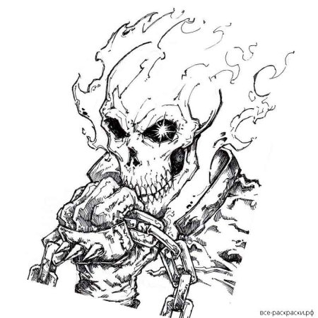 Раскраска Марвел Призрачный гонщик