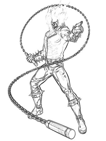 Раскраска Марвел Призрачный гонщик