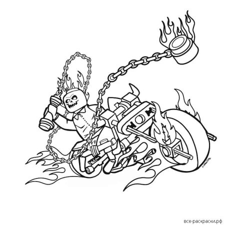 Раскраска лего Призрачный гонщик