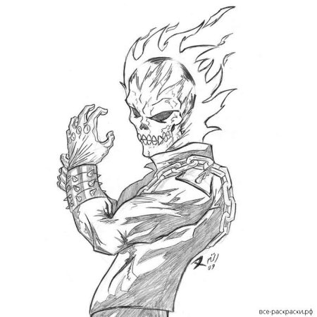 Призрачный гонщик разукрашка