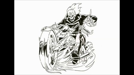 Раскраска Марвел Призрачный гонщик