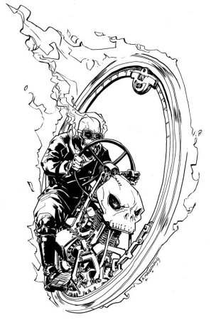 Призрачный гонщик Марвел рисунок