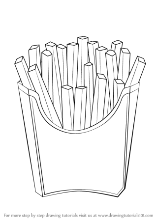 Картошка фри раскраска для детей