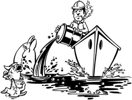 Загрязнение воды раскраска для детей