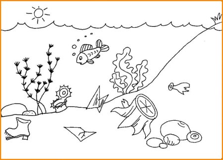 Водопад раскраска для детей