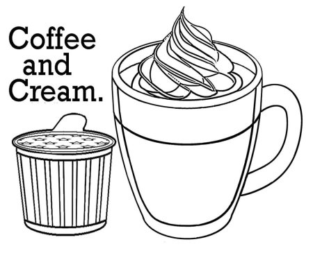 Стакан кофе раскраска