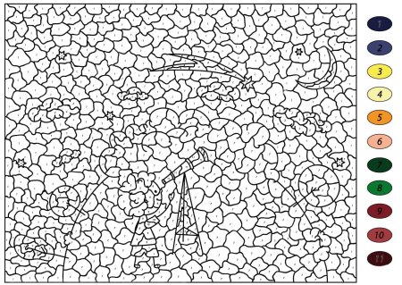 Раскраски по цифрам сложные