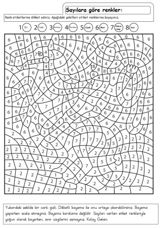 Раскраска по номерам на английском