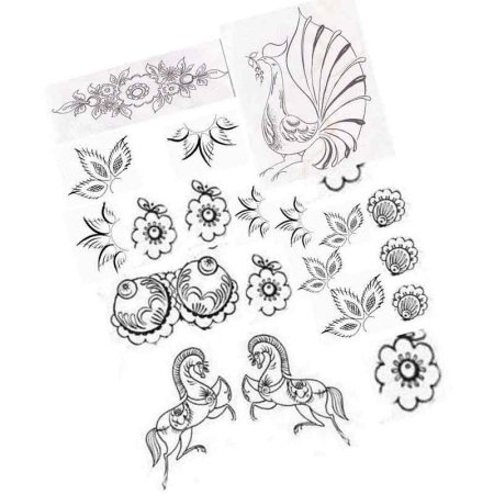 Роспись Городец раскраска