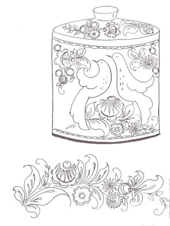 Гжельская роспись тарелка раскраска для детей