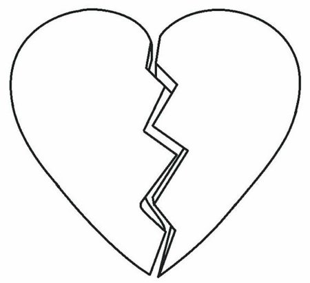 Раскраска разбитое сердце