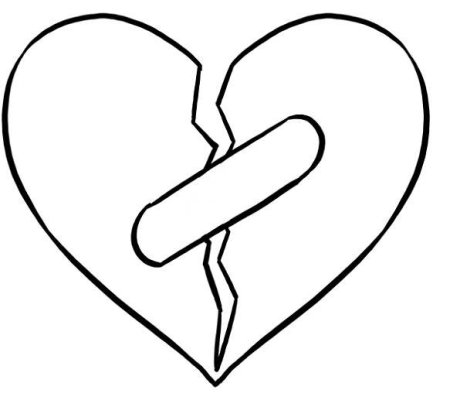 Раскраска сердечко разбитое