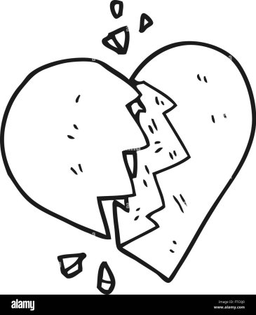 Раскраска сердечко разбитое