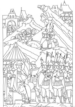 Святой благоверный князь Александр Невский прорись