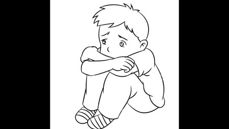 Мальчик плачет раскраска для детей