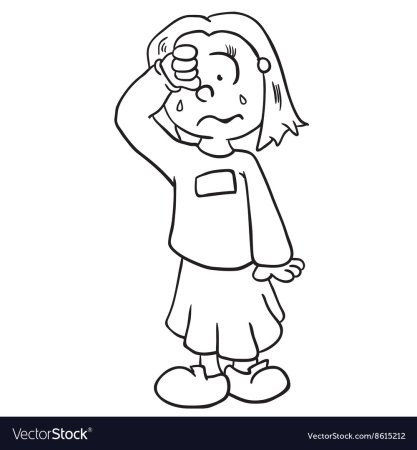 Грустная девочка раскраска