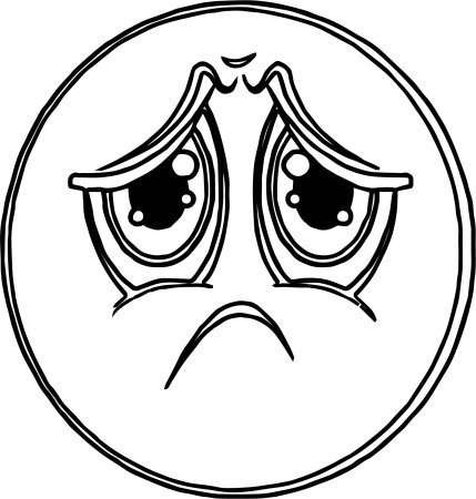 Грустный смайлик раскраска