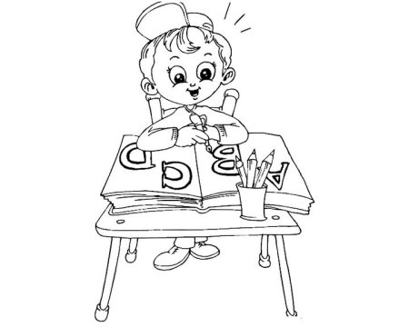 Дети на уроке раскраска