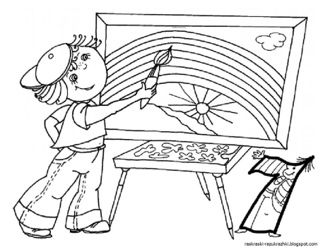 Художник раскраска для детей