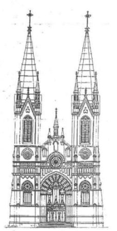 Готический собор раскраска