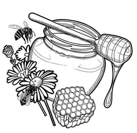Мед раскраска для детей