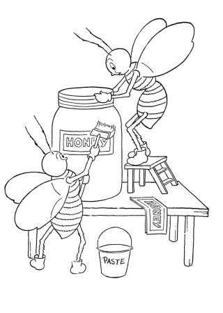 Банка меда раскраска