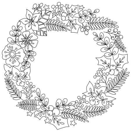 Рождественские венки для раскрашивания