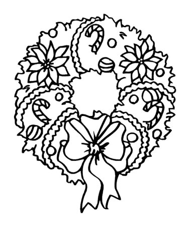 Рождественский венок раскраска