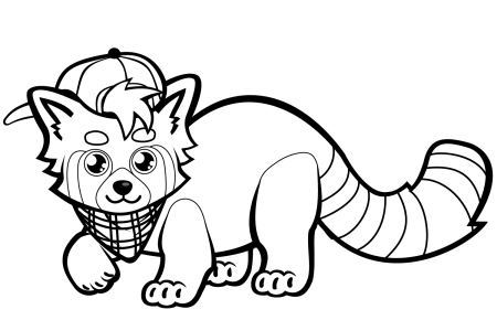 Красная Панда раскраска