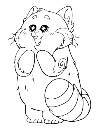 Малая Панда раскраска