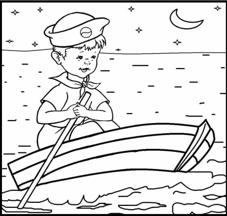 Каноэ раскраска для детей