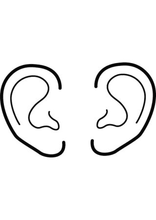 Ухо раскраска для детей