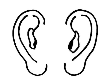 Ухо чб для детей