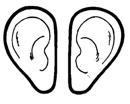 Ухо раскраска для детей