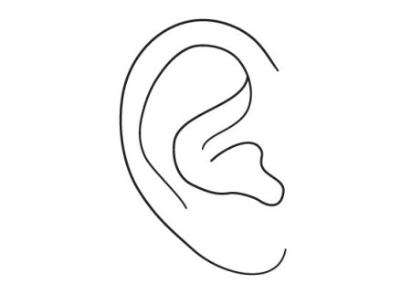 Ухо раскраска для детей