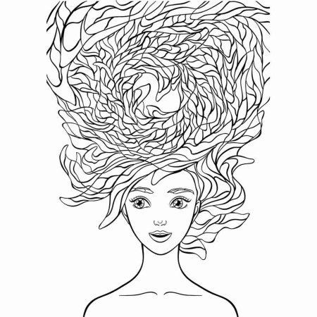 Раскраски прически для девочек