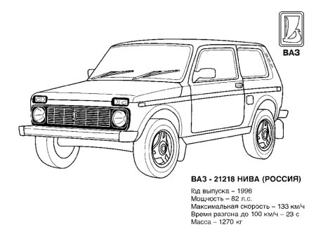 Раскраска машины ВАЗ 2131