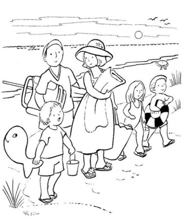 Зимняя прогулка раскраска